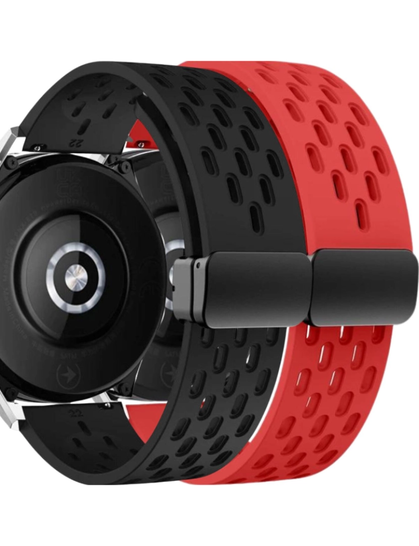 Antiimpacto! - Pack 2x Bracelete SnapFlow para Garmin Forerunner 255S Preto e Vermelho