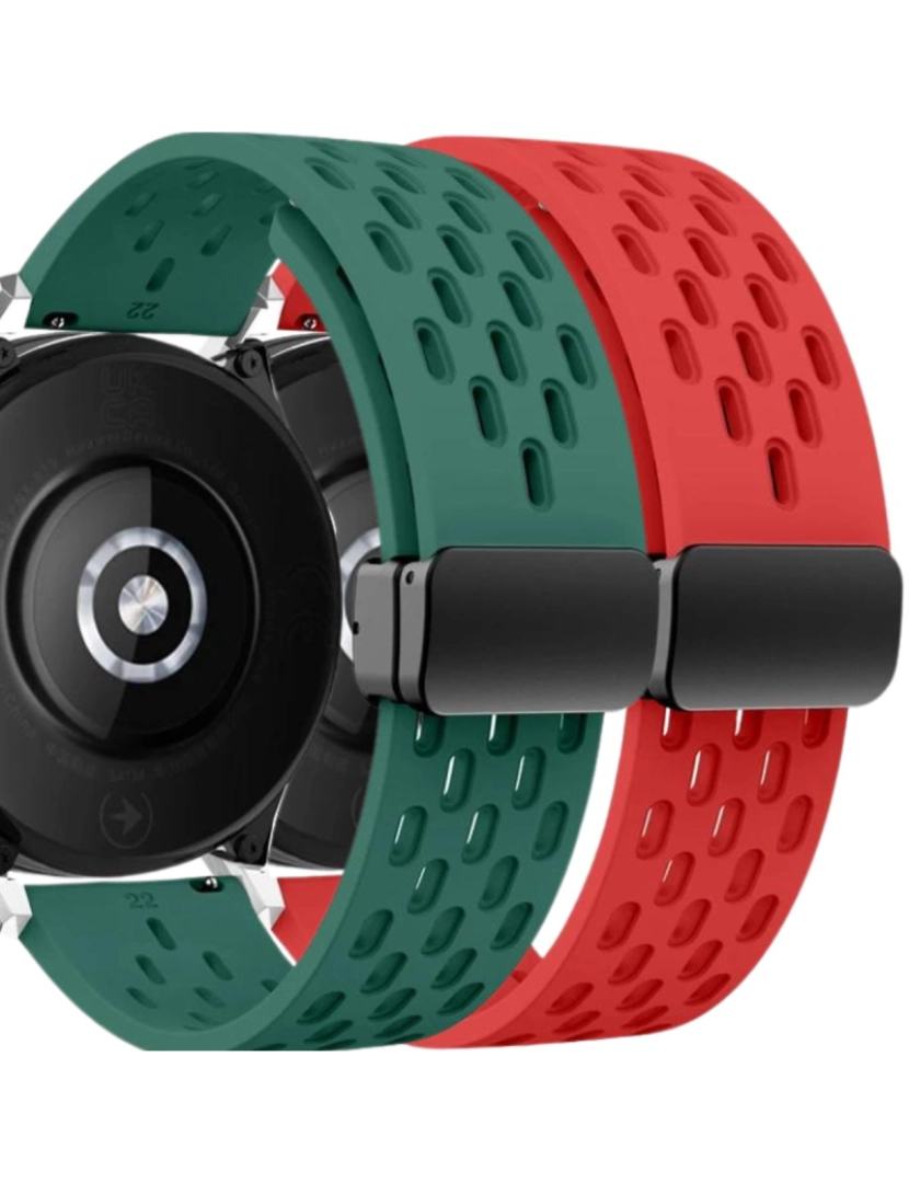 Antiimpacto! - Pack 2x Bracelete SnapFlow para Garmin Forerunner 255S Verde e Vermelho