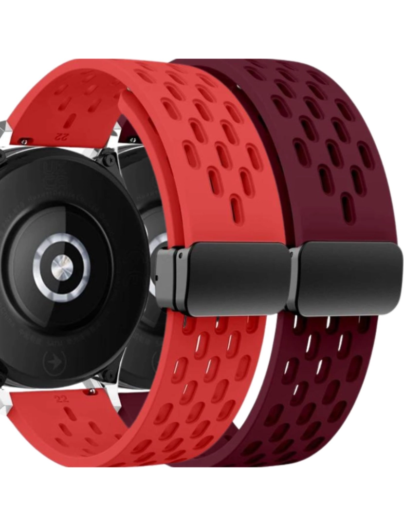 Antiimpacto! - Pack 2x Bracelete SnapFlow para Garmin Forerunner 165 Vermelho e Vinho