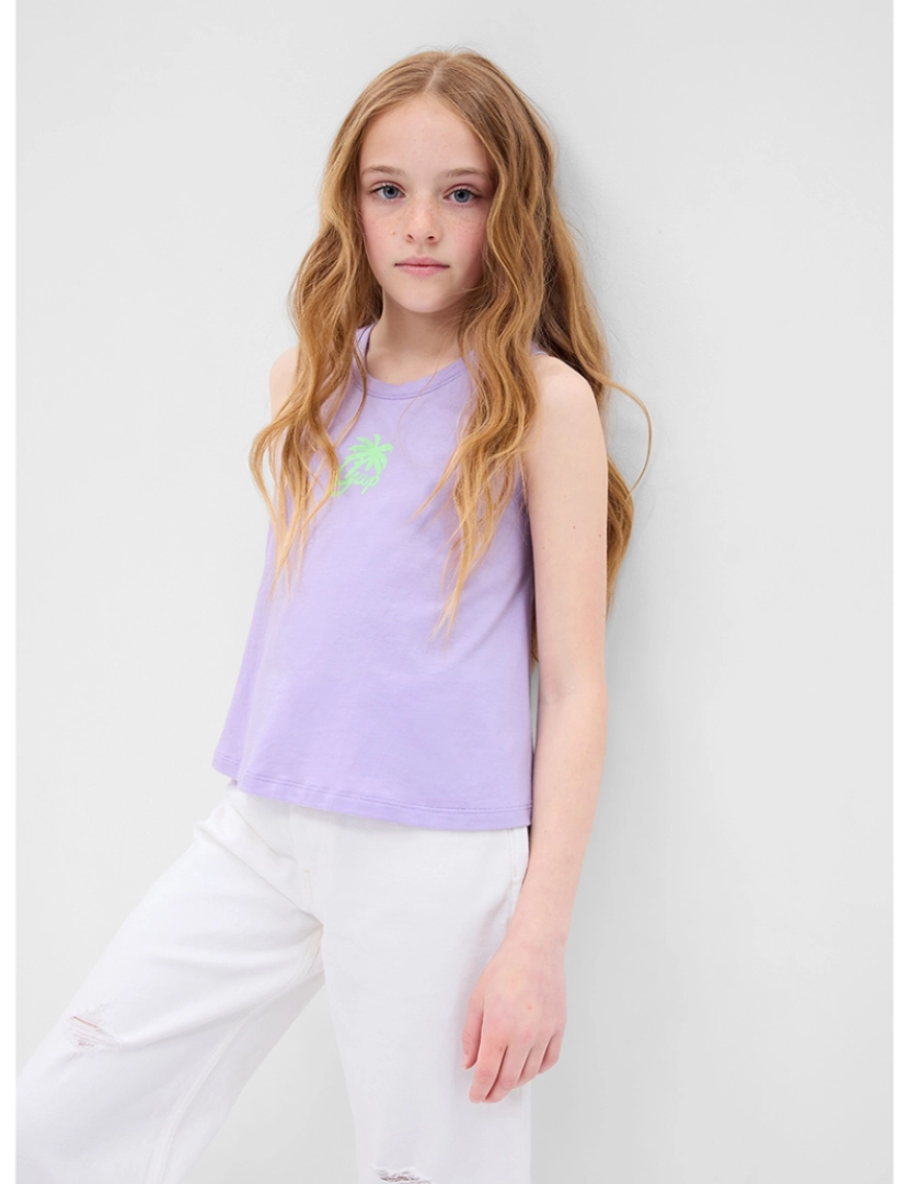 GAP - T-shirt sem Mangas Rapariga Violeta