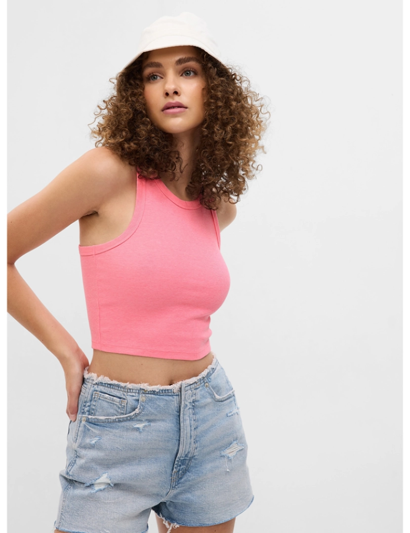 GAP - T-shirt sem Mangas Rapariga Rosa