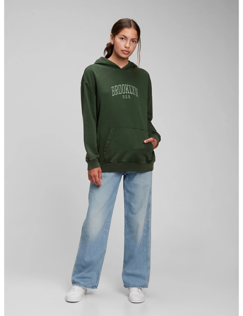 GAP - Sweatshirt com Capuz Rapariga Verde