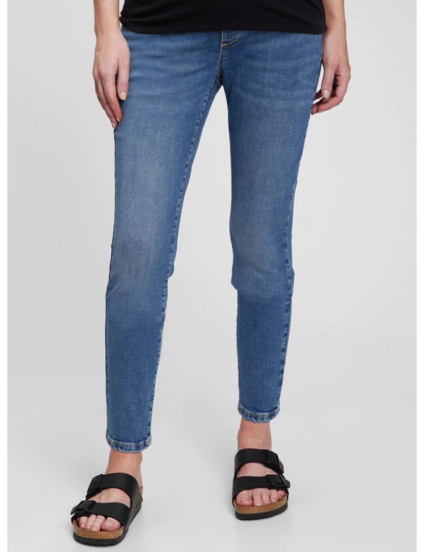 GAP - Calças Skinny Maternidade Azul