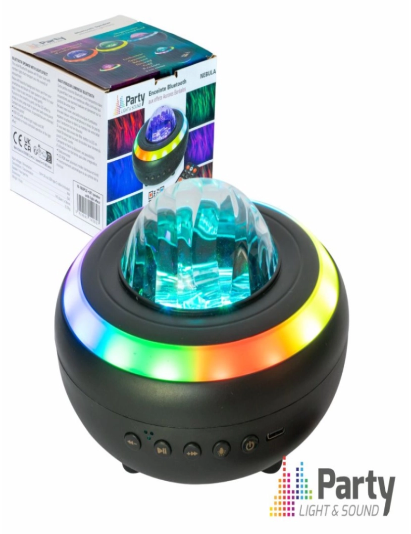 Partylight&Sound - Coluna Bluetooth 8W Efeito Aurora Boreal Bluetooth RGB PARTY