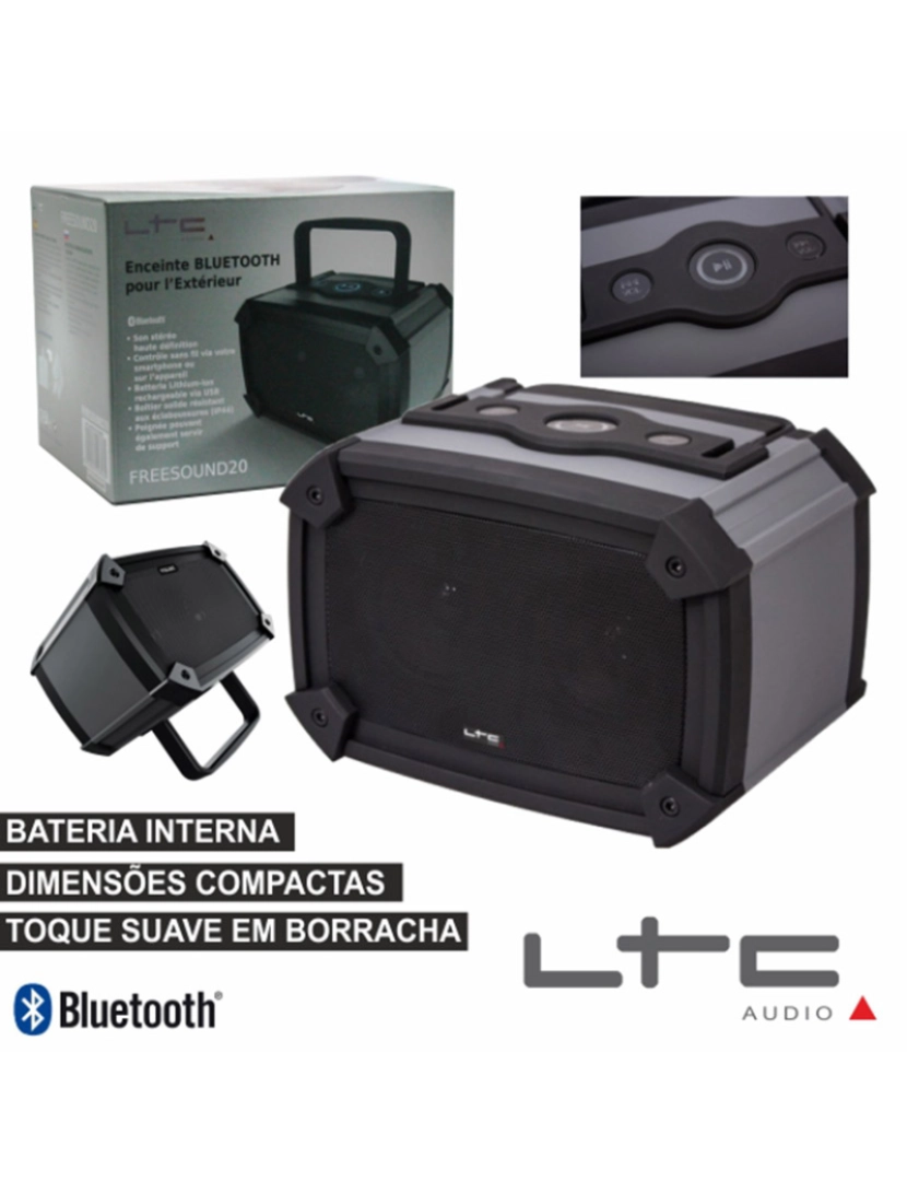 Ltc - Coluna Bluetooth Portátil 2x3W USB/Bat IP44 Ltc             