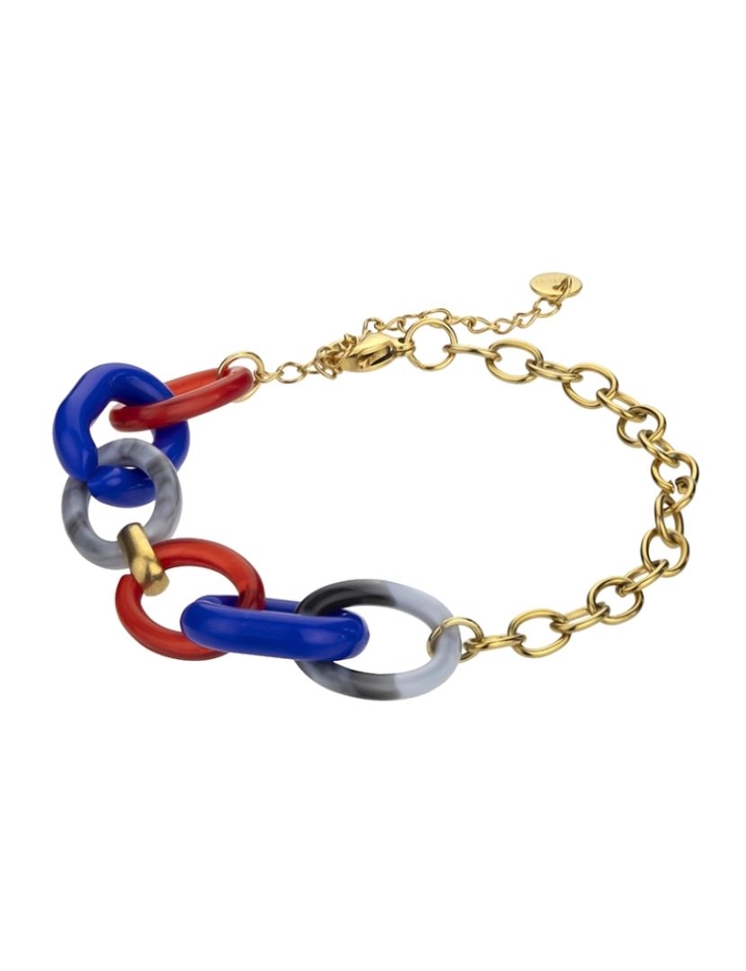 Marc Malone - Pulseira de Senhora Dourado, azul, vermelho, cinza