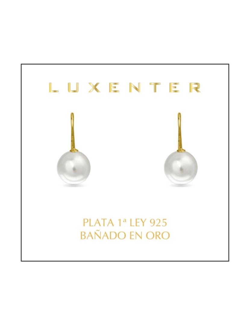 imagem de Brincos Luxenter Essential em prata de lei 925 e pérola branca com acabamento em ouro amarelo de 18 quilates2