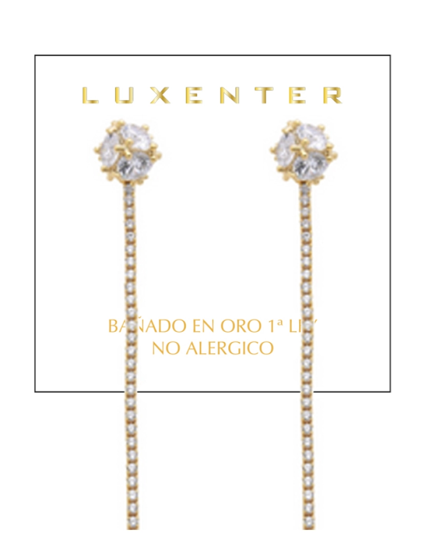 imagem de Brincos Luxenter Kyur com zircónias brilhantes banhadas a ouro amarelo de 18K5