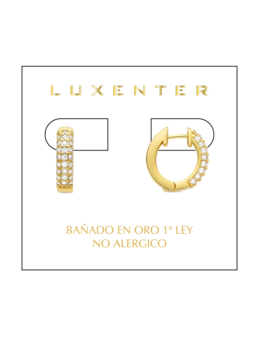 imagem de Brincos Luxenter Rieli com zircónias brilhantes com acabamento em ouro amarelo de 18K2