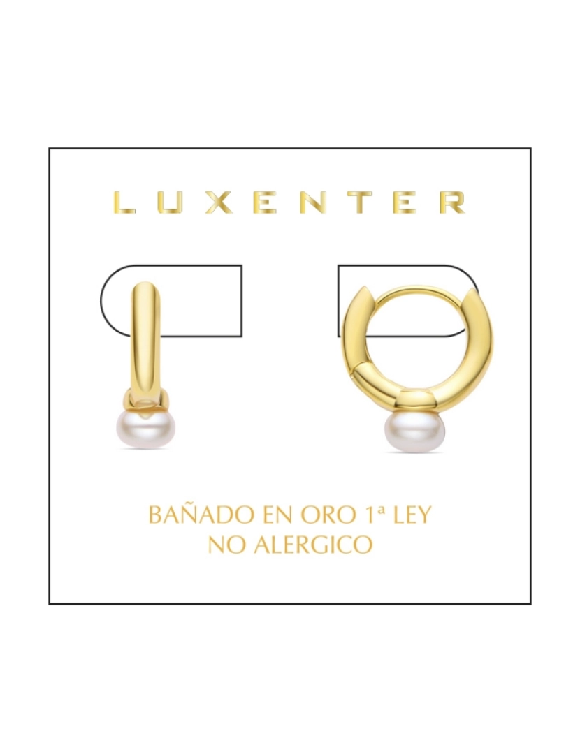 imagem de Brincos Luxenter Uldi com pérola branca com acabamento em ouro amarelo de 18K3