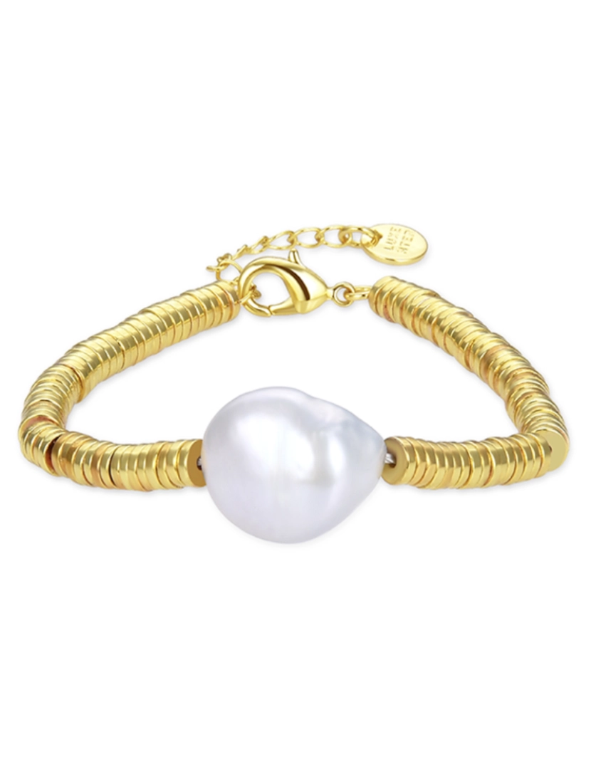 Luxenter - Pulseira Luxenter em hematite dourada com acabamento em ouro amarelo de 18K - Siever