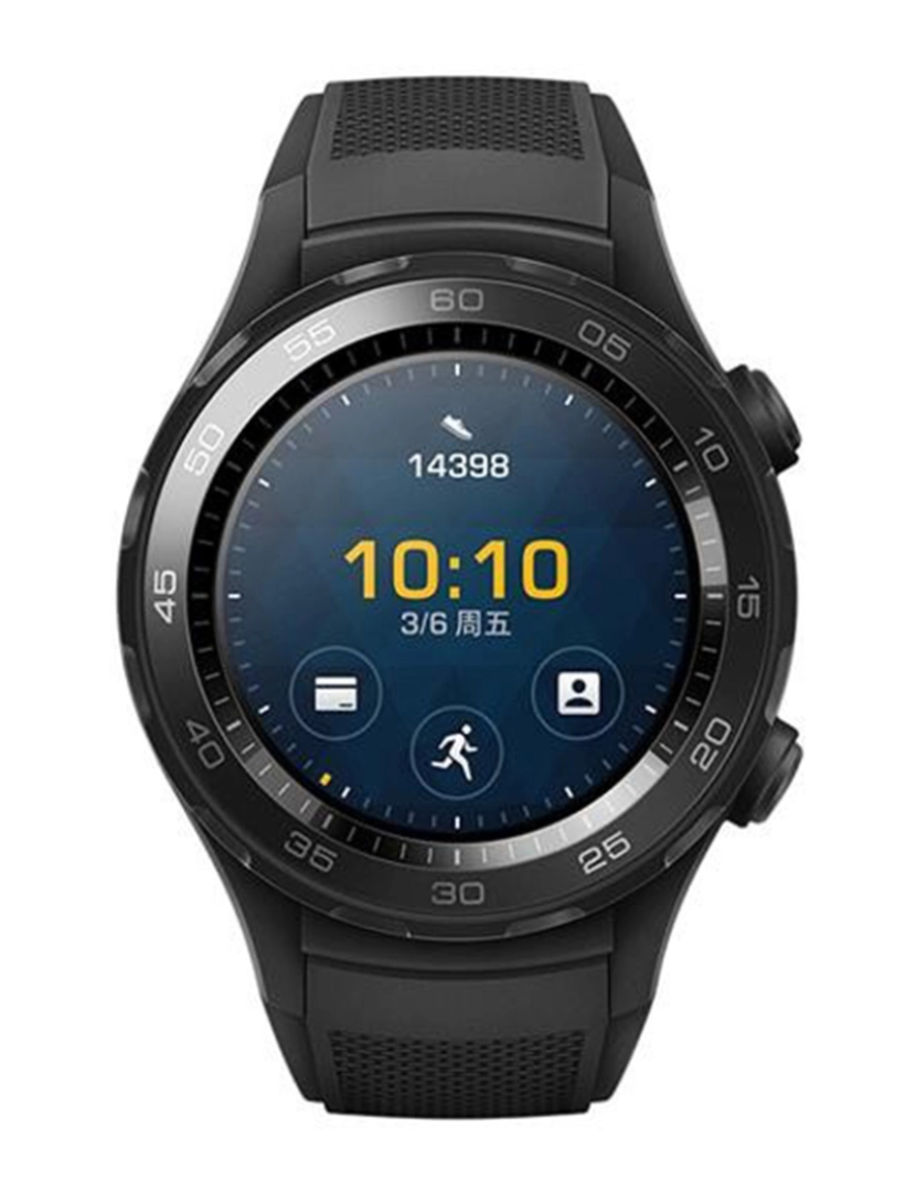 HUAWEI  - Huawei Watch 2 Mostrador: Black  Pulseira: Rubber Black  Grau A