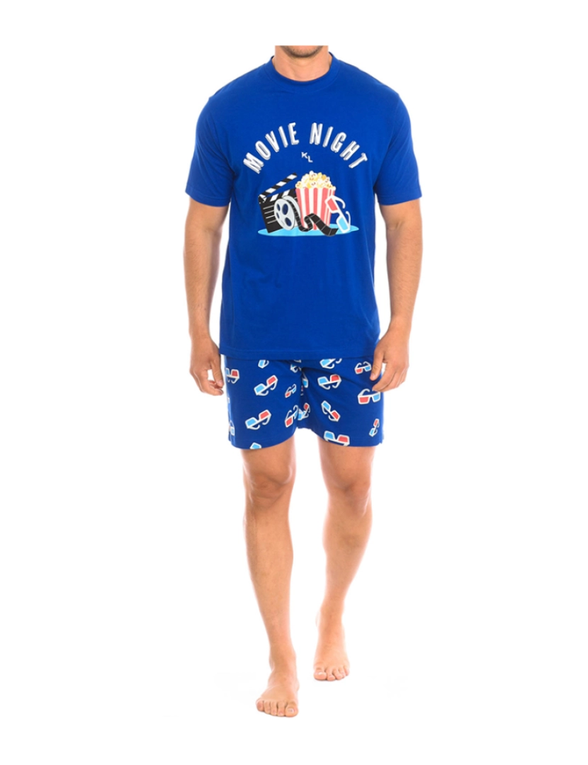 Kisses and Love - Pijama de manga curta de Homem Azul