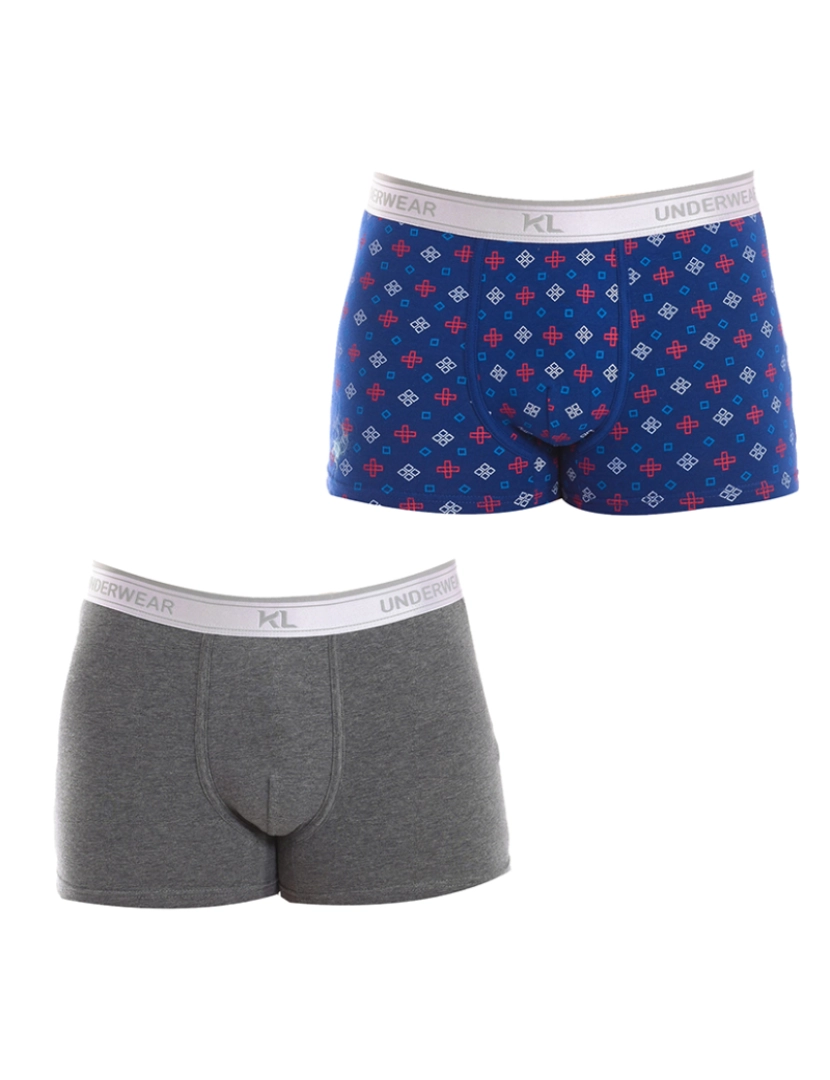 Kisses and Love - Boxers de Homem Cinza Azulado