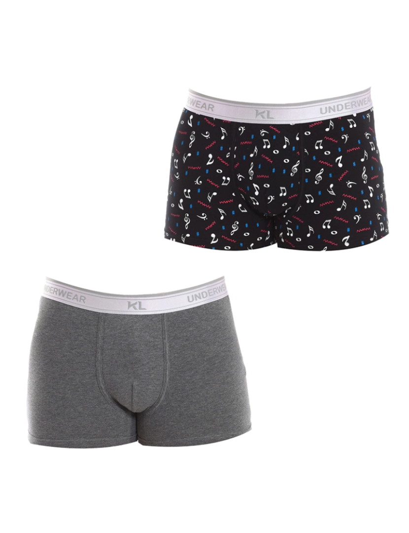 Kisses and Love - Boxers de Homem Preto-cinza