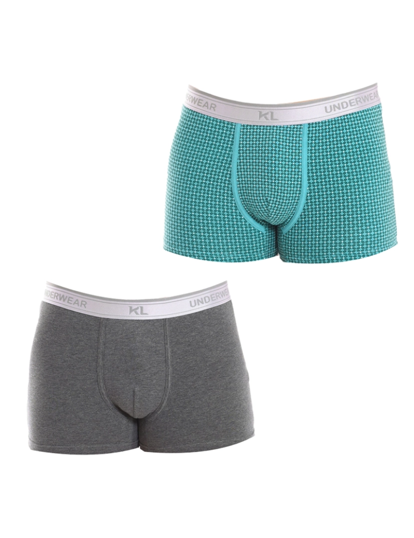 Kisses and Love - Boxers de Homem Verde-cinza