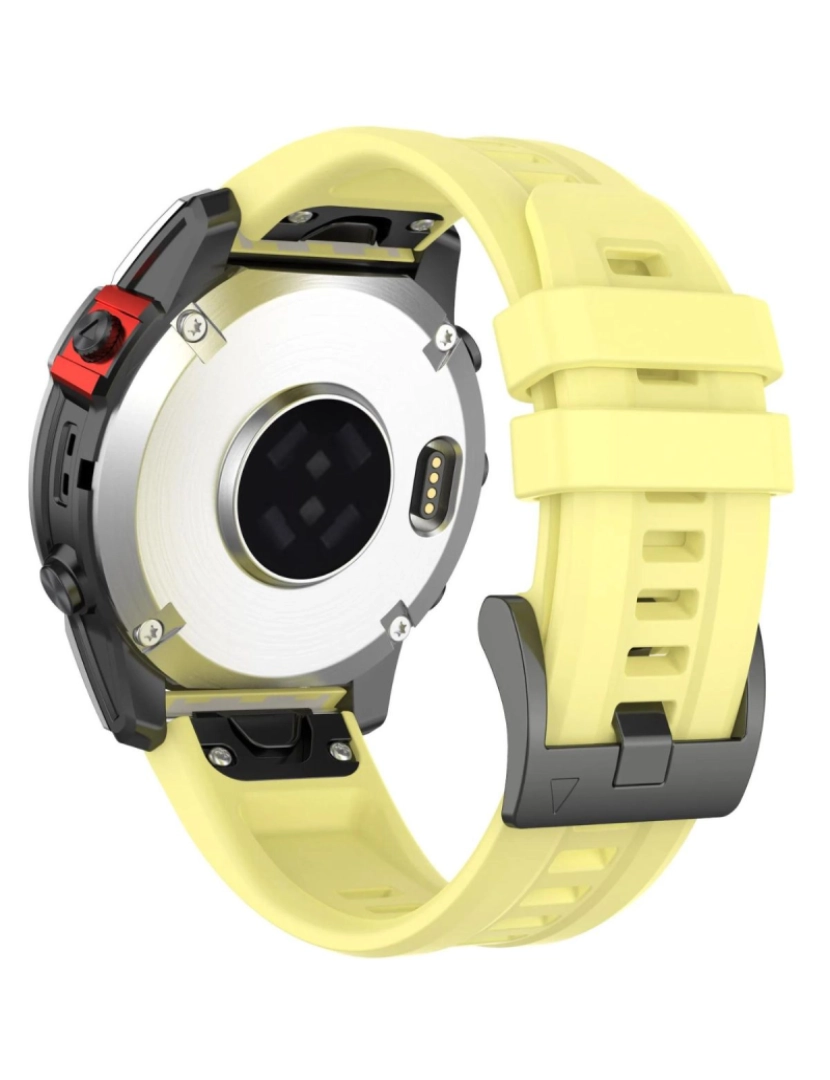 imagem de Bracelete silicone fecho metal para Garmin Fenix 8S Amarelo1