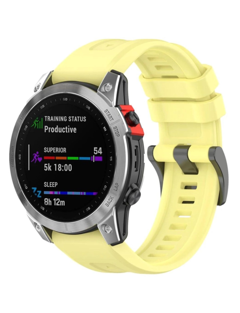 imagem de Bracelete silicone fecho metal para Garmin Fenix 8S Amarelo2