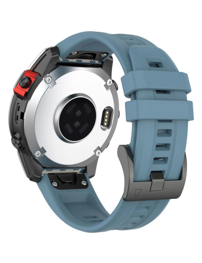 Antiimpacto! - Bracelete silicone fecho metal para Garmin Fenix 8S Azul Gelo