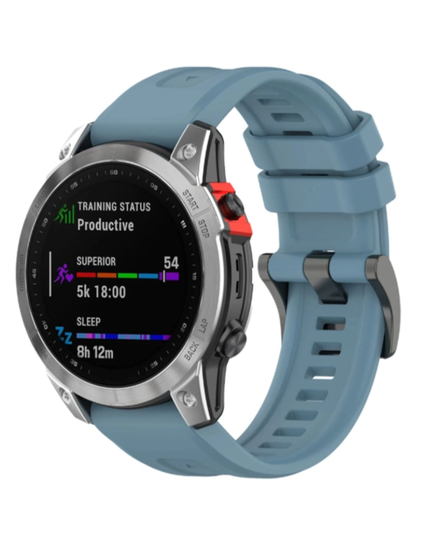 imagem de Bracelete silicone fecho metal para Garmin Fenix 8S Azul Gelo2