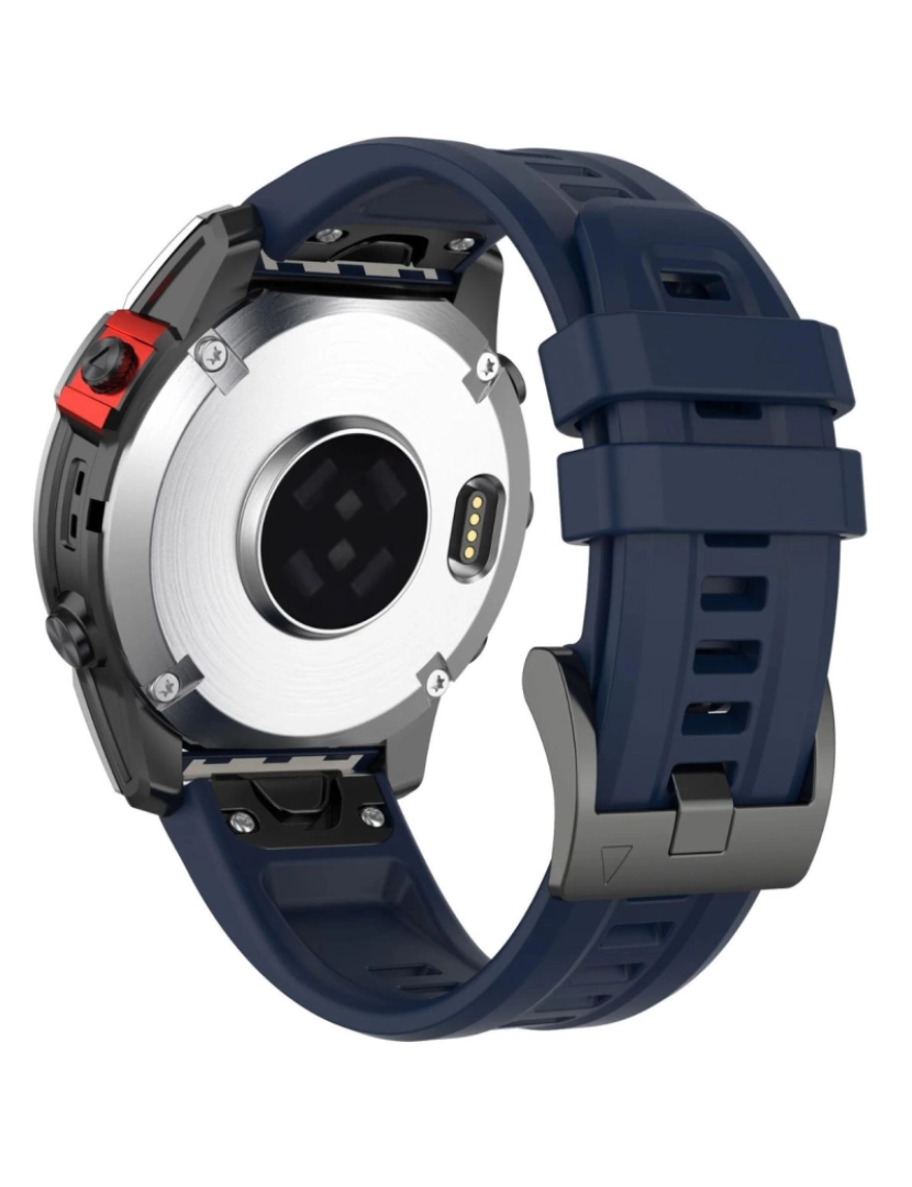 Antiimpacto! - Bracelete silicone fecho metal para Garmin Fenix 8S Azul meia noite