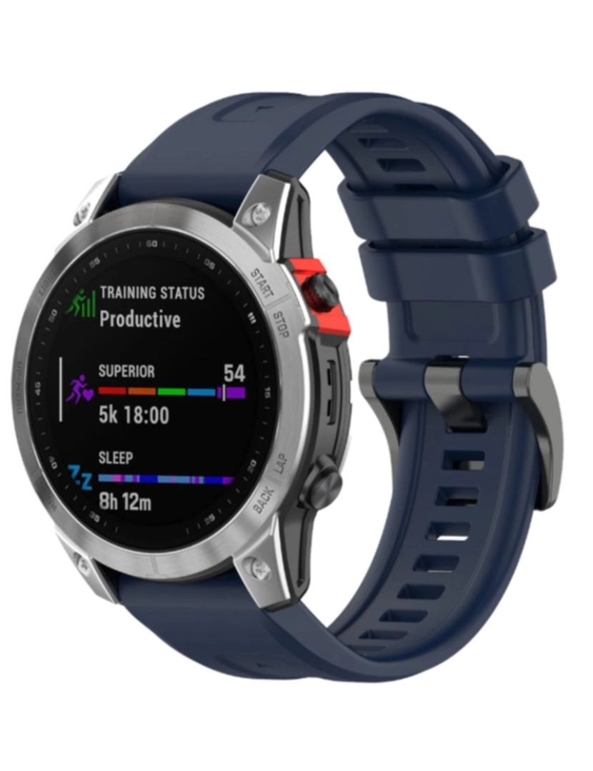 imagem de Bracelete silicone fecho metal para Garmin Fenix 8S Azul meia noite2