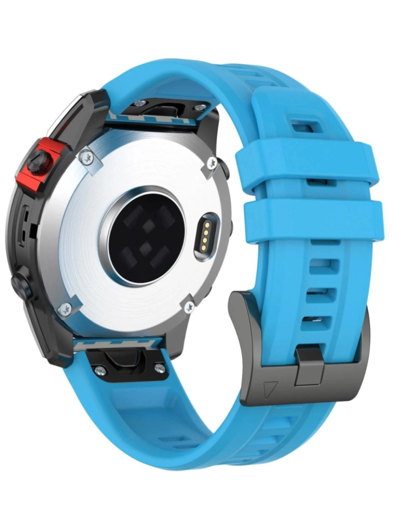 Antiimpacto! - Bracelete silicone fecho metal para Garmin Fenix 8S Azul