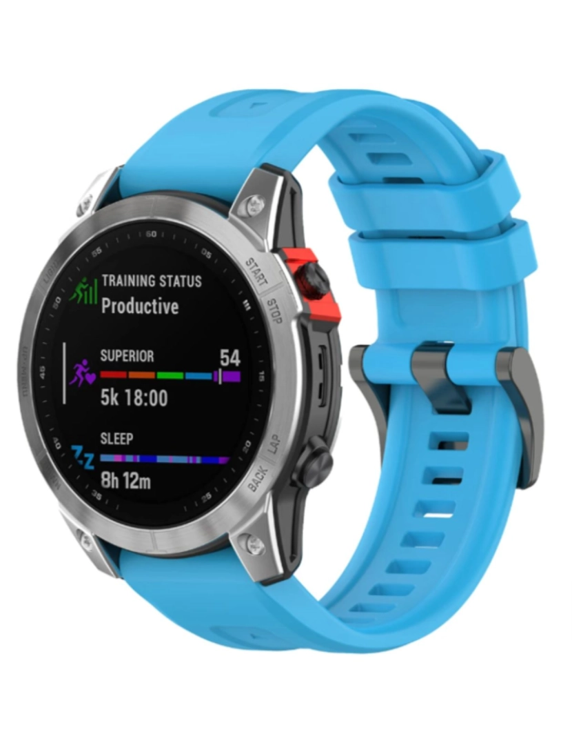 imagem de Bracelete silicone fecho metal para Garmin Fenix 7 Pro Sapphire Solar Azul2