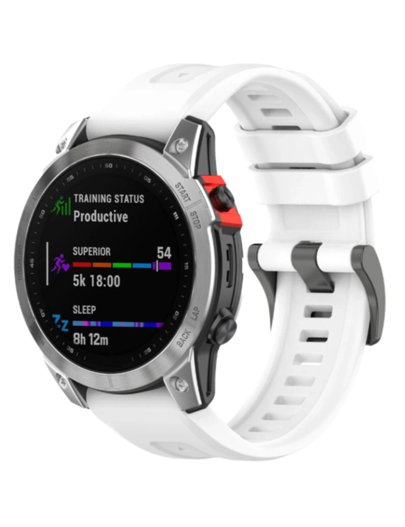 imagem de Bracelete silicone fecho metal para Garmin Fenix 8S Branco2