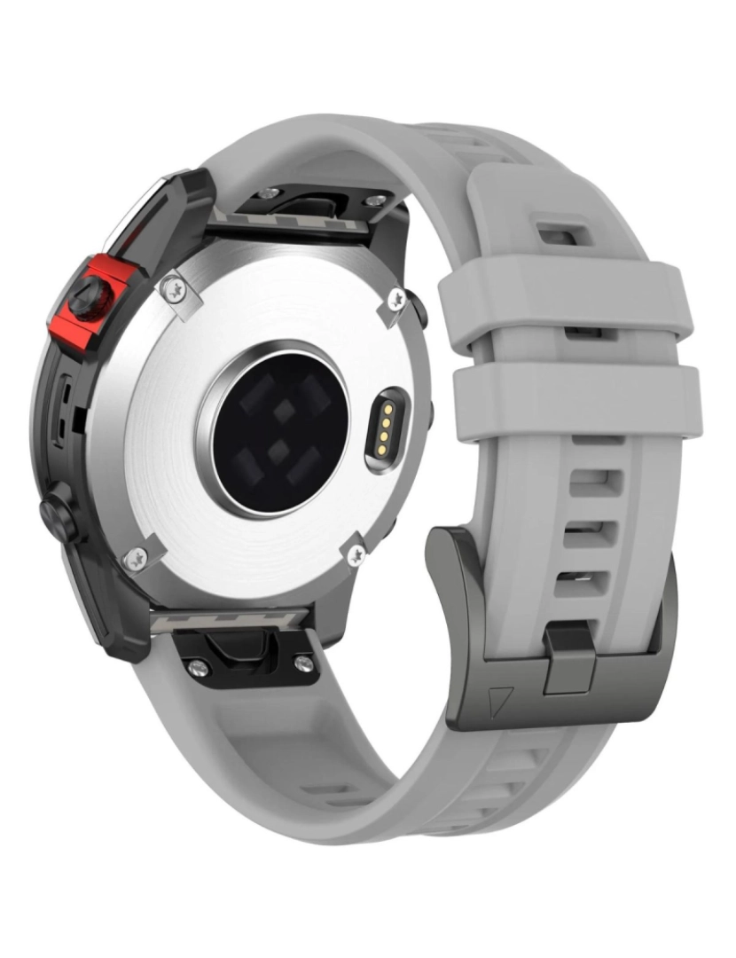 imagem de Bracelete silicone fecho metal para Garmin Fenix 8S Cinzento1