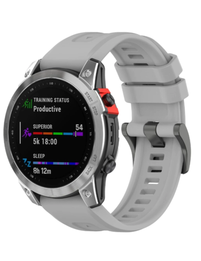 imagem de Bracelete silicone fecho metal para Garmin Fenix 8S Cinzento2