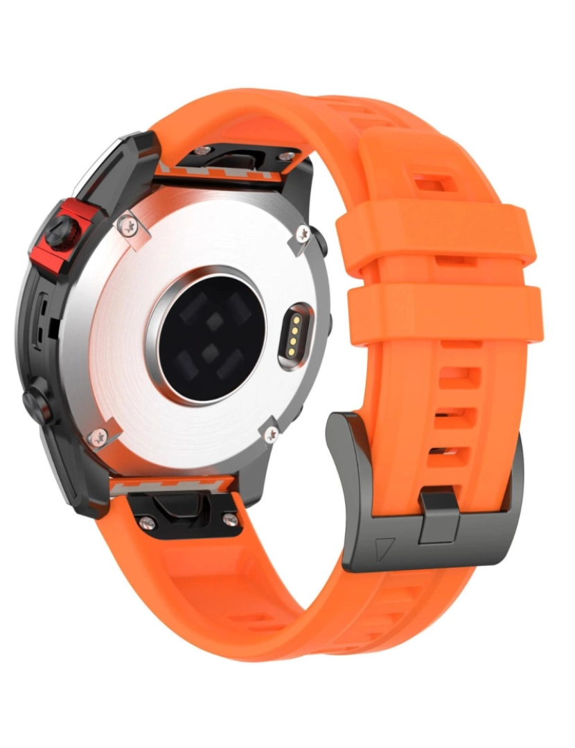 imagem de Bracelete silicone fecho metal para Garmin Fenix 8S Laranja1