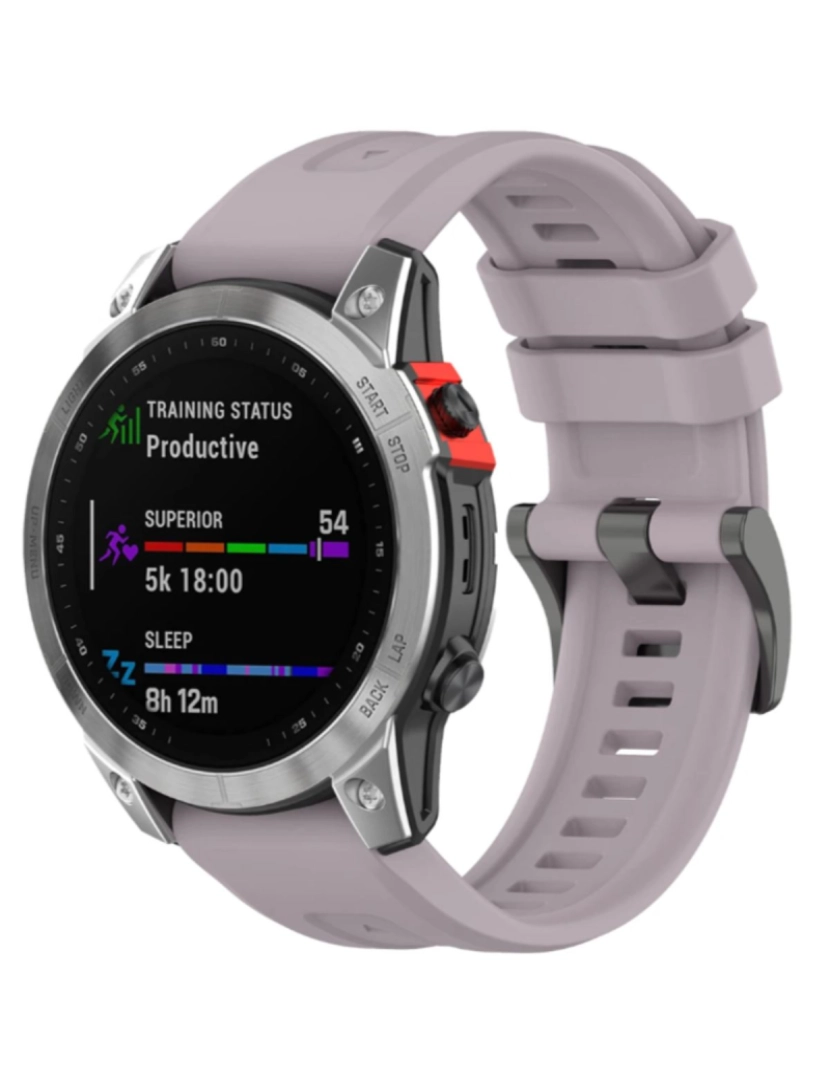 imagem de Bracelete silicone fecho metal para Garmin Fenix 6 Pro Sapphire Lavanda2