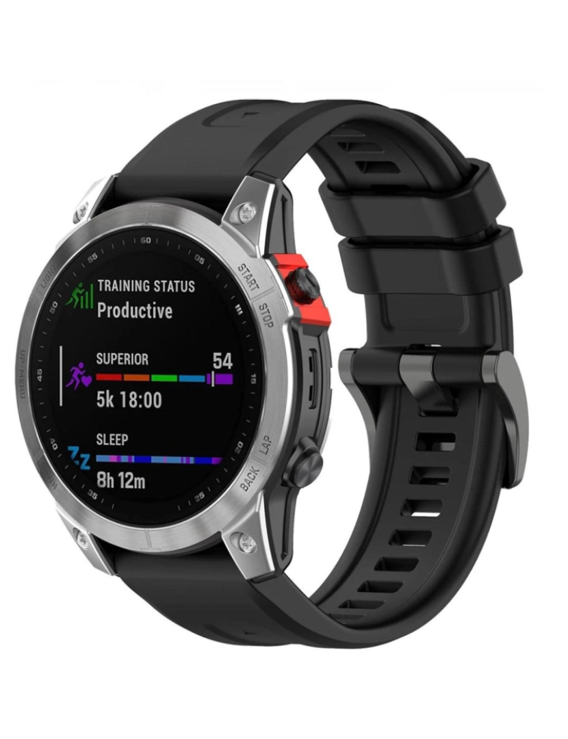 imagem de Bracelete silicone fecho metal para Garmin Fenix 7X Pro Sapphire Solar Preto2