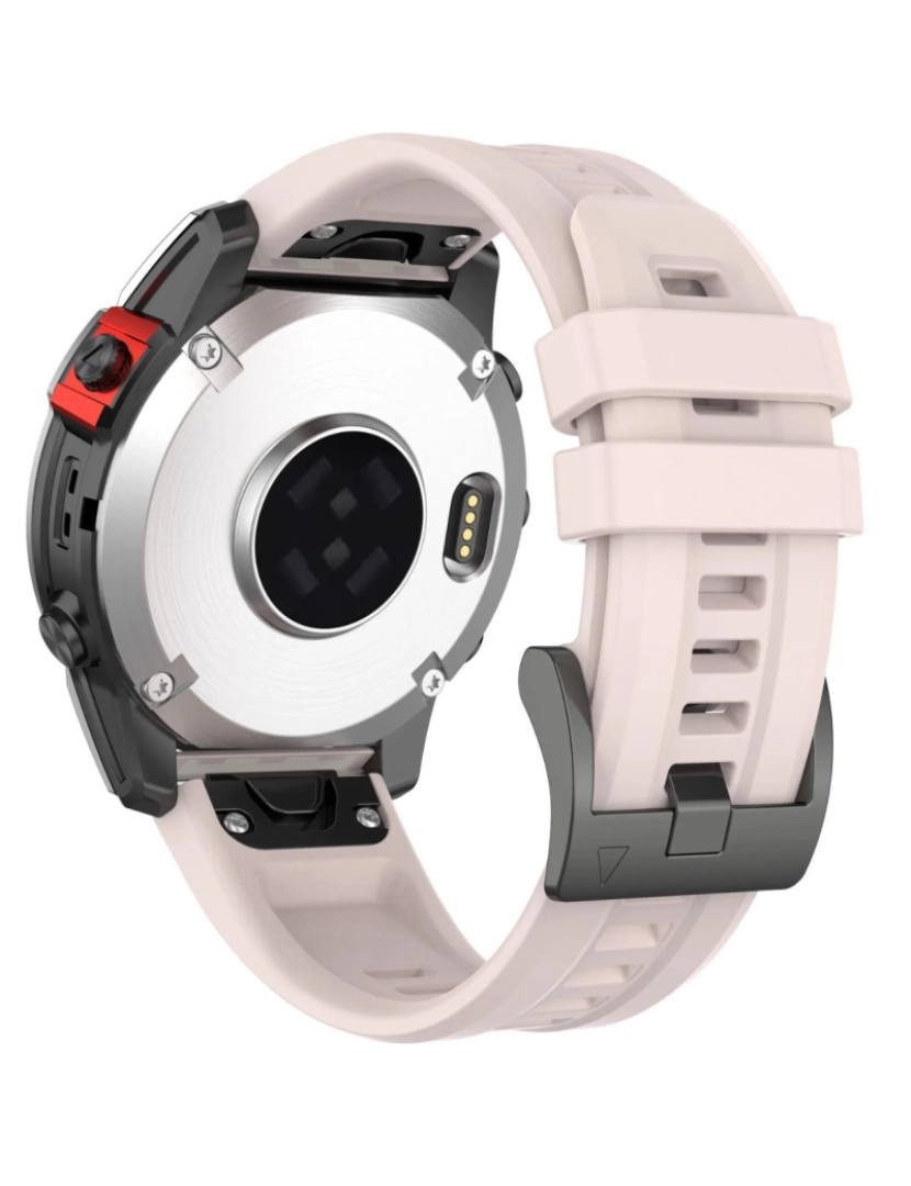 Antiimpacto! - Bracelete silicone fecho metal para Garmin Fenix 8S Rosa Claro