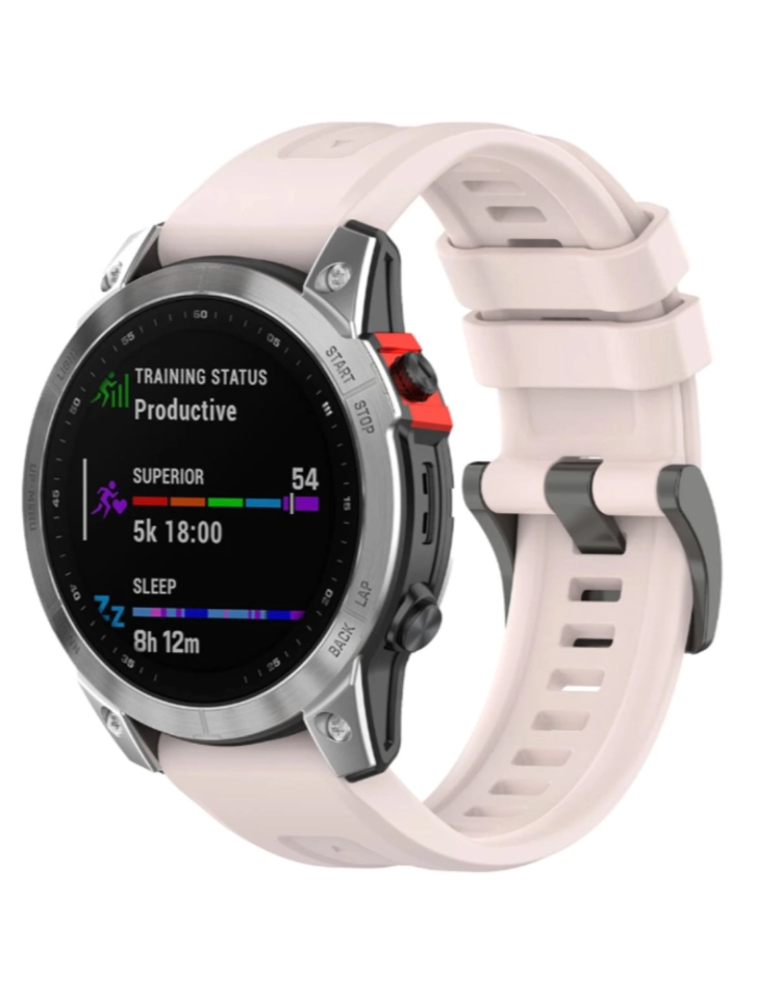 imagem de Bracelete silicone fecho metal para Garmin Fenix 8S pro Rosa Claro2