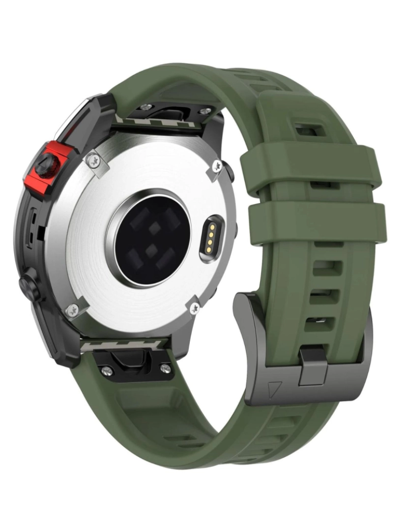 Antiimpacto! - Bracelete silicone fecho metal para Garmin Fenix 8S Verde Escuro