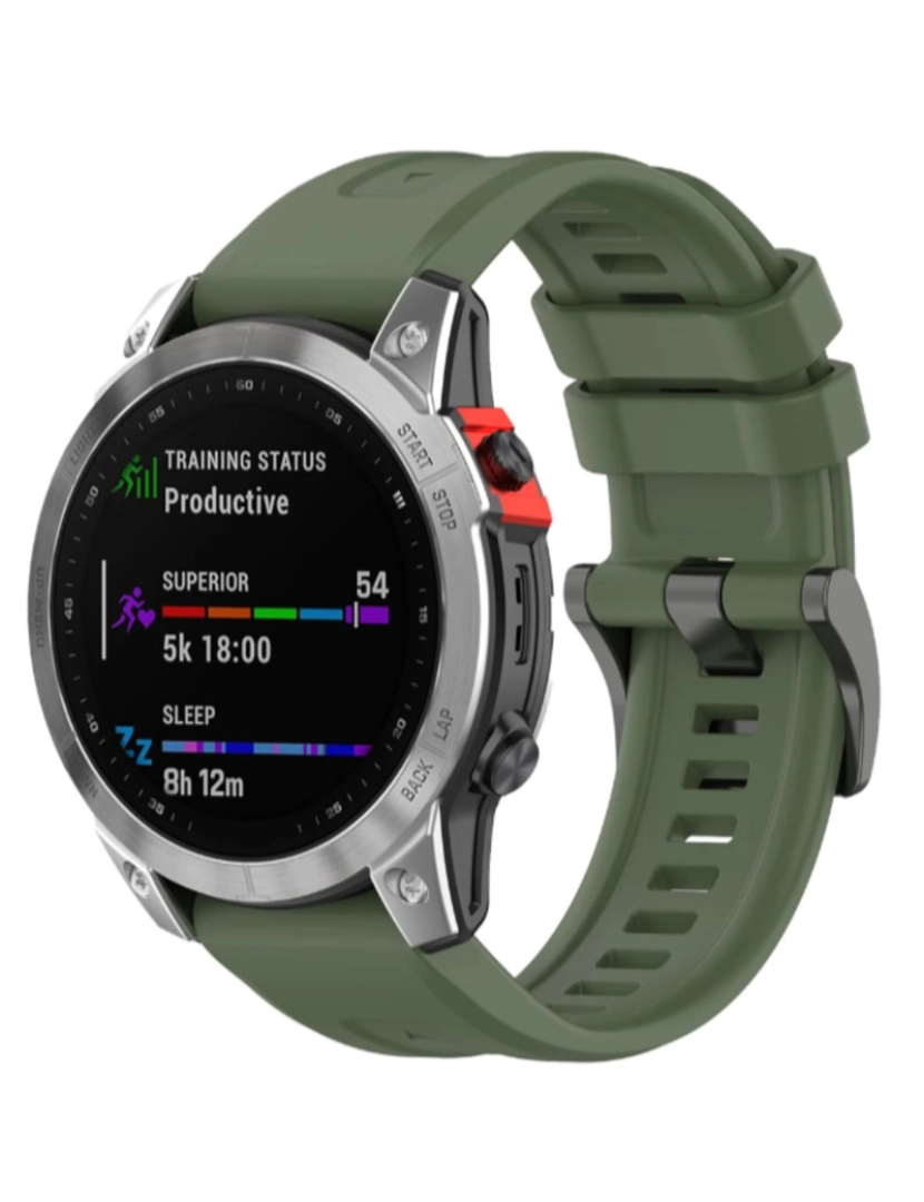 imagem de Bracelete silicone fecho metal para Garmin Fenix 8S Verde Escuro2