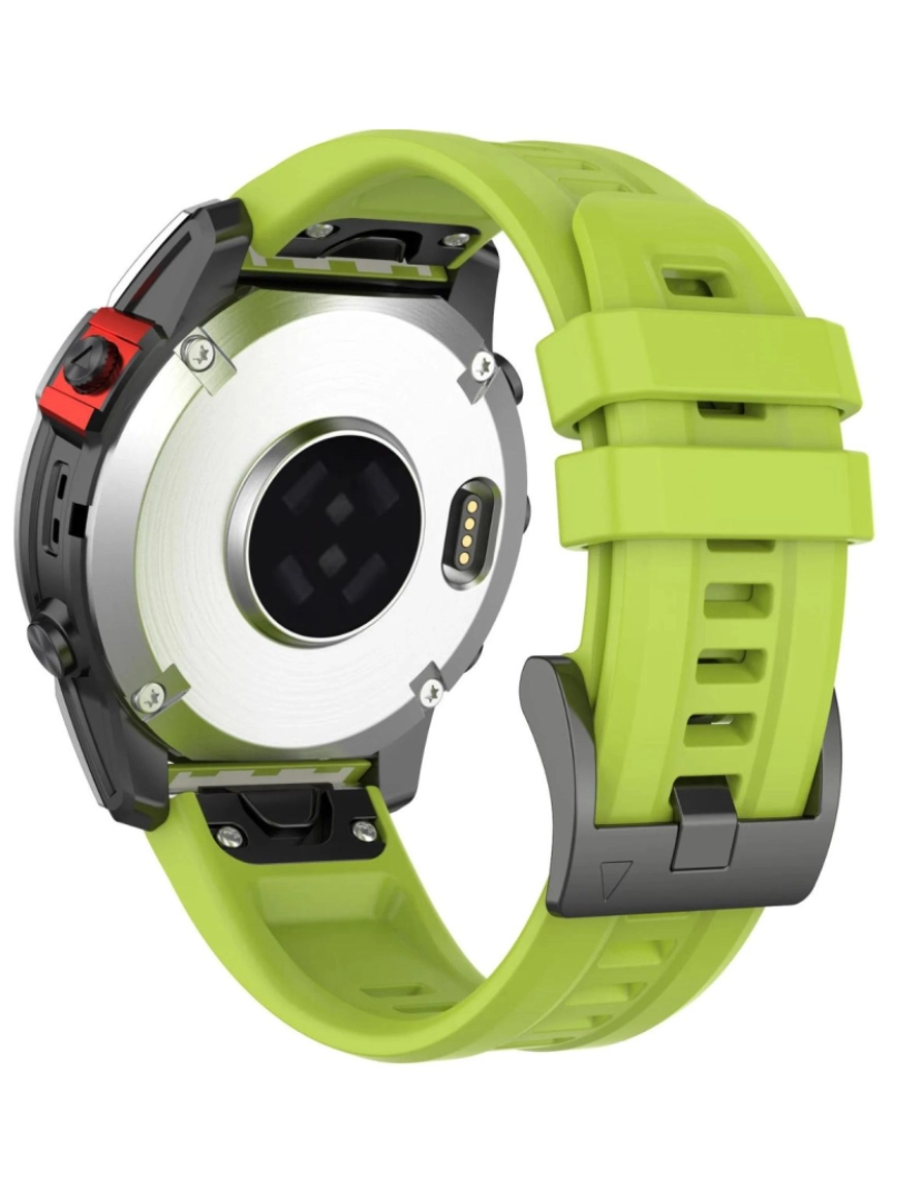 Antiimpacto! - Bracelete silicone fecho metal para Garmin Fenix 8S Verde