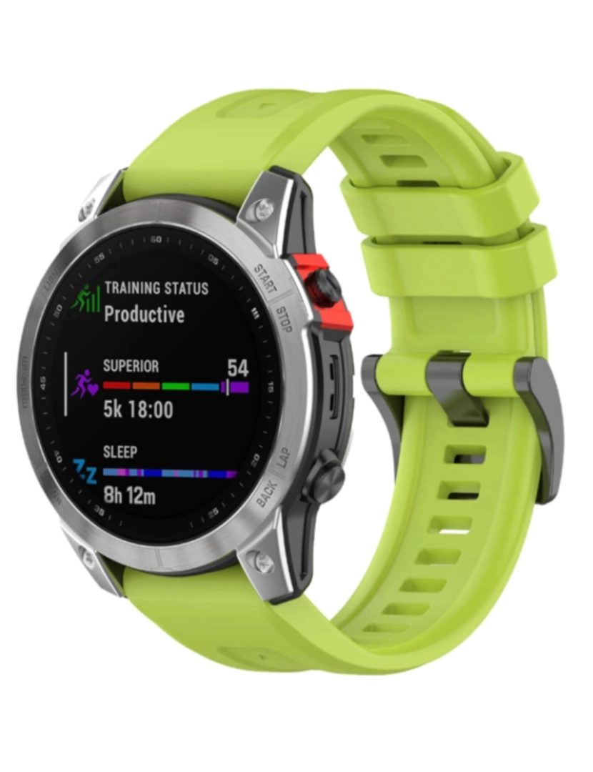 imagem de Bracelete silicone fecho metal para Garmin Fenix 6 Pro Sapphire Verde2