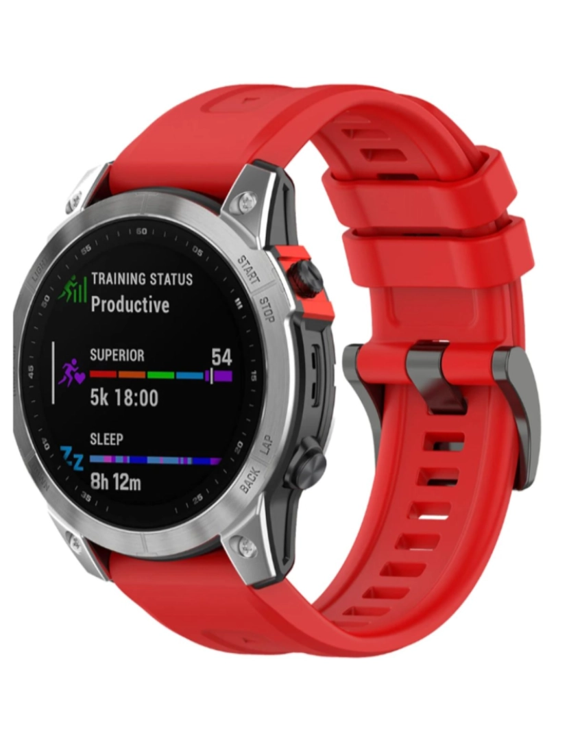 imagem de Bracelete silicone fecho metal para Garmin Fenix 8S Vermelho2