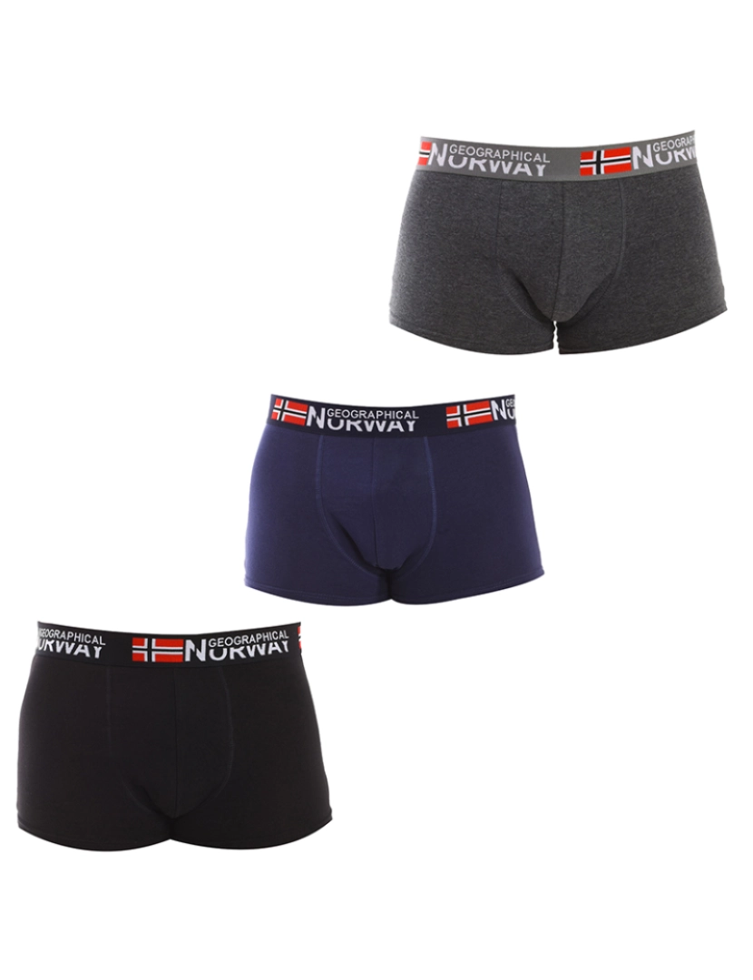 Geo Norway - Boxers de Homem Preto-cinza-marinho