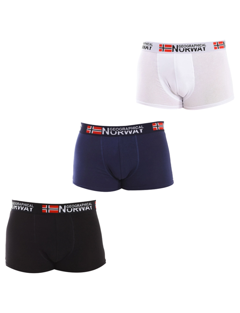 Geo Norway - Boxers de Homem Preto-branco-marinho