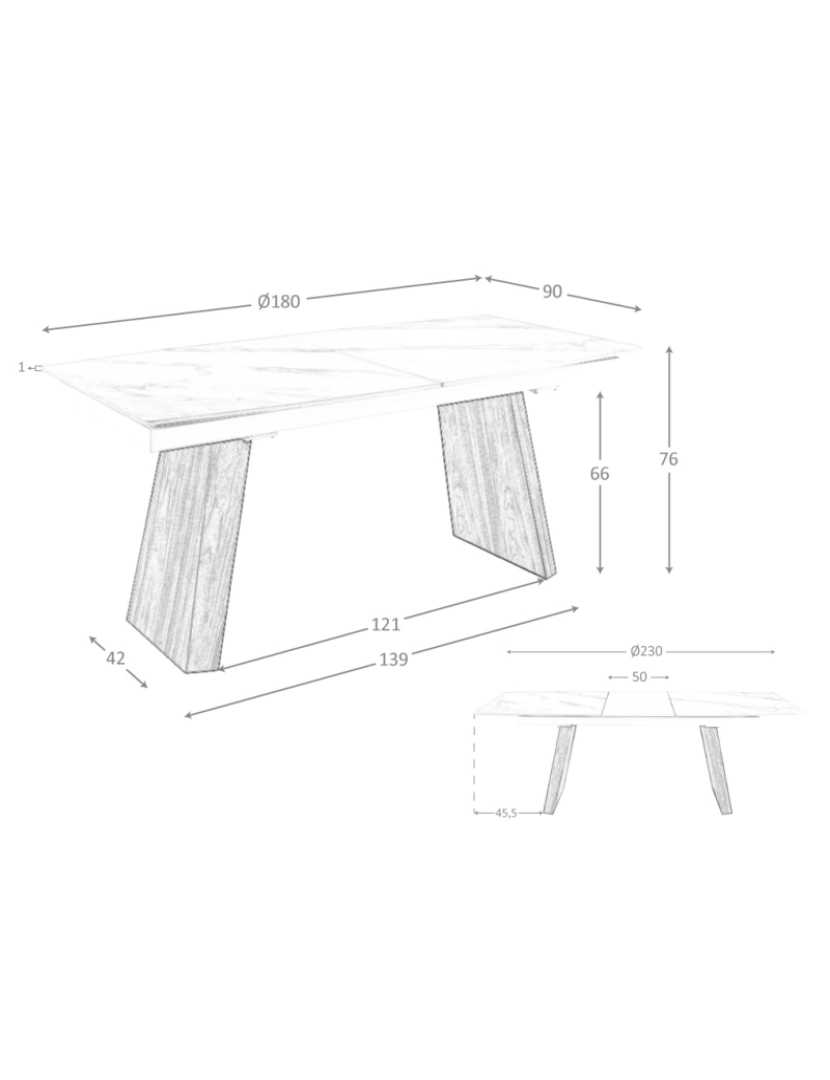 imagem de Mesa de jantar extensível barril oval mármore porcelânico5