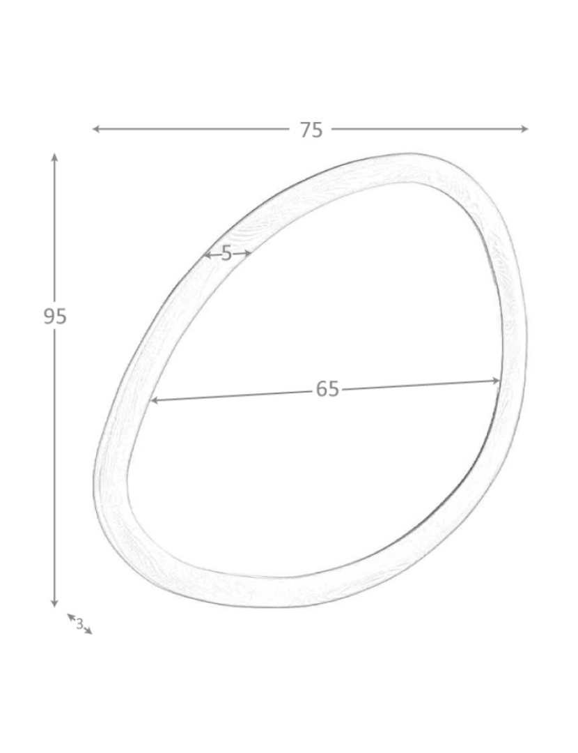 imagem de Espelho de parede de forma orgânica cor de noz5