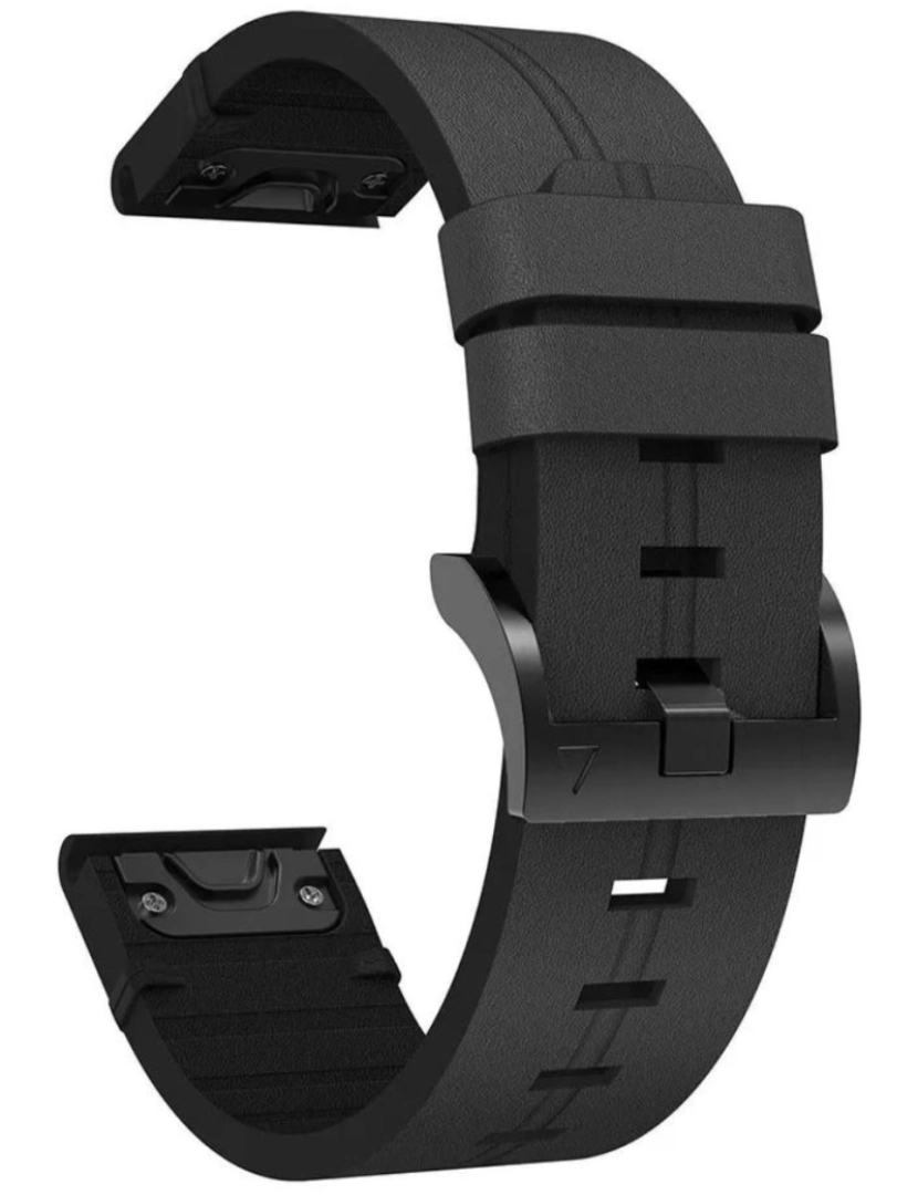 Antiimpacto! - Bracelete em pele para Garmin Fenix 6 Pro Sapphire Preto