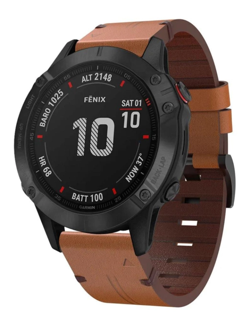 imagem de Bracelete em pele para Garmin Fenix 8S castanho2