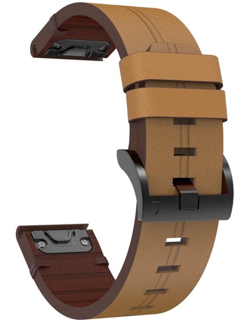 imagem de Bracelete em pele para Garmin Fenix 8S Castanho claro1