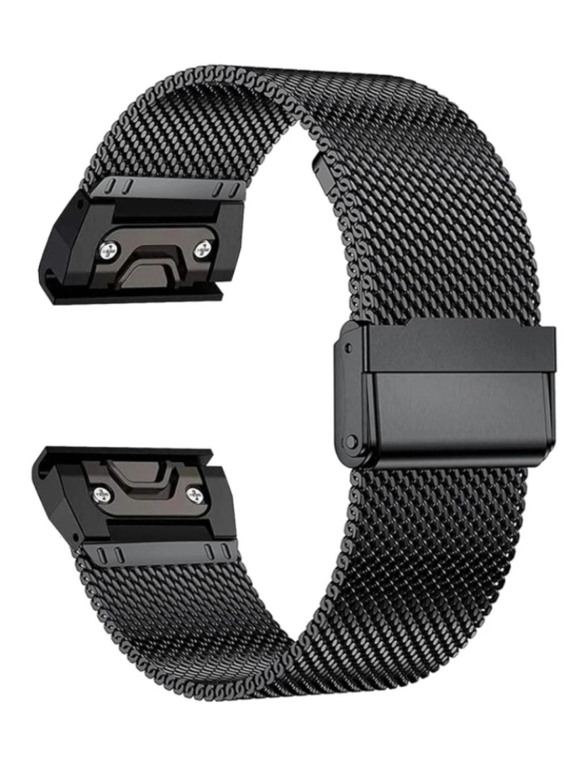 Antiimpacto! - Bracelete em malha de aço flexível para Garmin Fenix 8S Preto