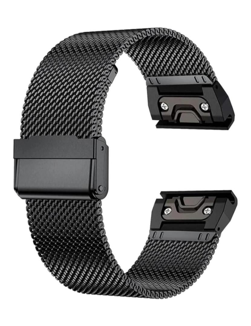 imagem de Bracelete em malha de aço flexível para Garmin Fenix 8S Preto2